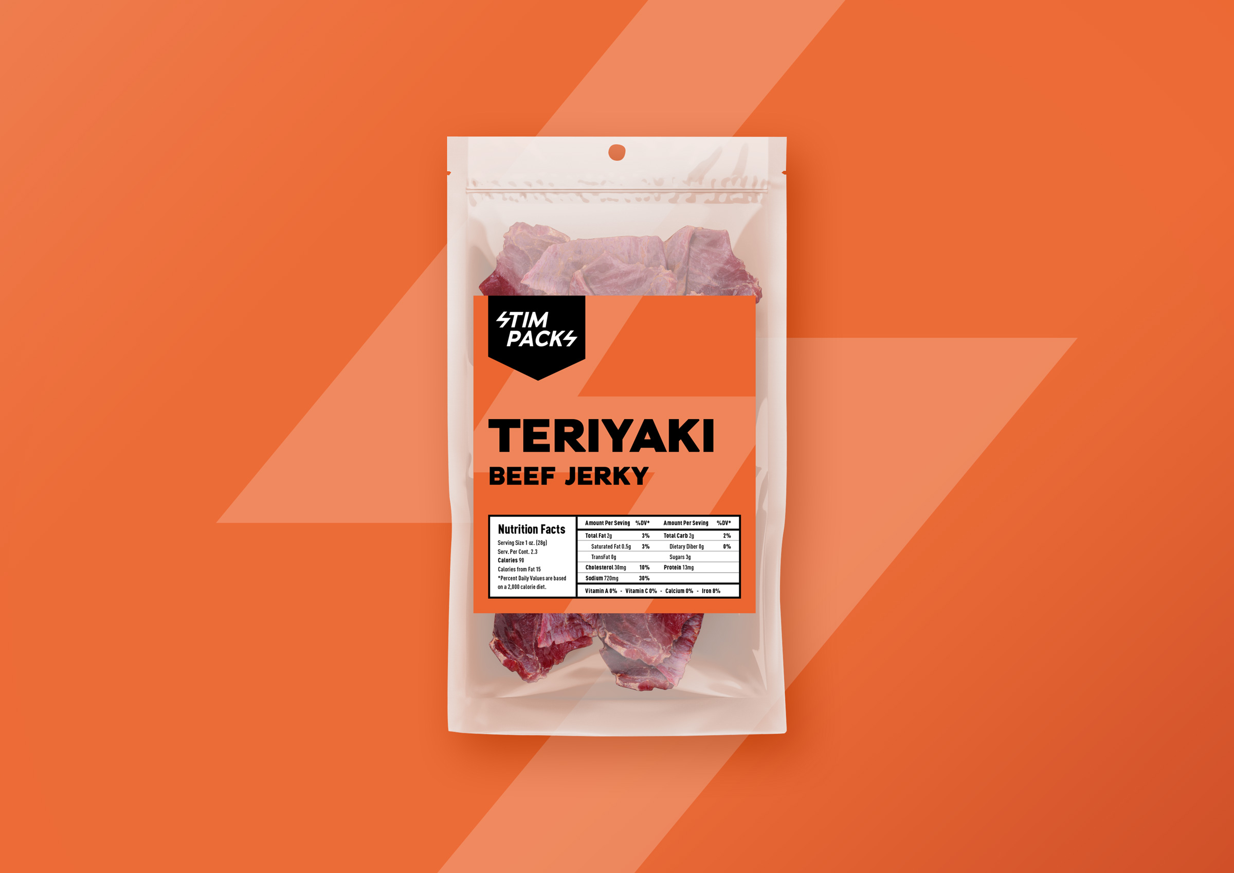 Package design for Teriyaki Beef Jerky